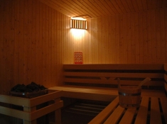 Wnętrze sauny.