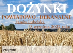 Zaproszenie na Dożynki Powiatowo-Dekanalne w Janowie Lubelskim - 8 września