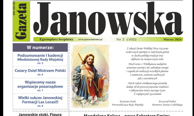 Ukazało się nowe wydanie Gazety Janowskiej  - marzec 2024