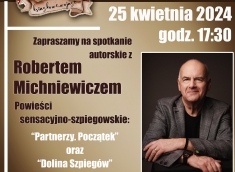 Plakat - spotkanie autorskie z Robertem Michniewiczem